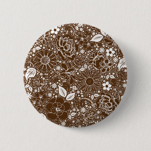 Badge Rond 5 Cm Beautés botaniques Brown