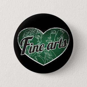 Badge Rond 5 Cm Beaux Arts Retro Coeur Blackboard Love
