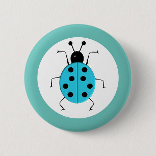 Badge Rond 5 Cm Beaux coccinelles colorées, charme chanceux
