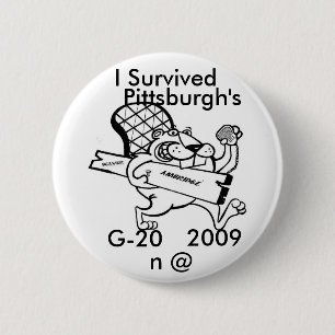 Badge Rond 5 Cm beaver le mouvement, j'a survécu, G-20, 2009, n @