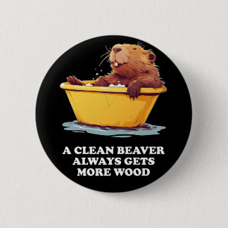 Badge Rond 5 Cm Beaver Lover