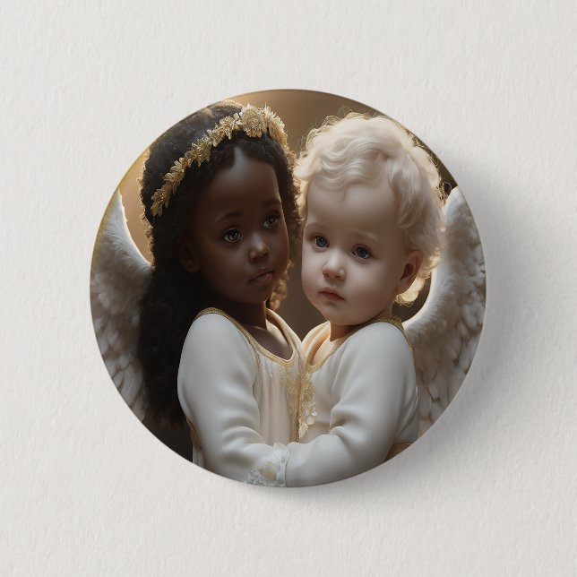 Badge Rond 5 Cm Bébé Anges (Devant)