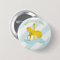Bébé Carrousel Bleu Cheval "Fille d'anniversaire"