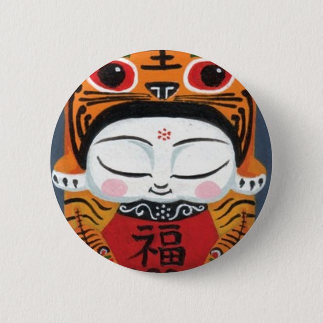Badge Rond 5 Cm Bébé chanceux de tigre (Devant)