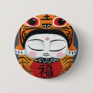 Badge Rond 5 Cm Bébé chanceux de tigre