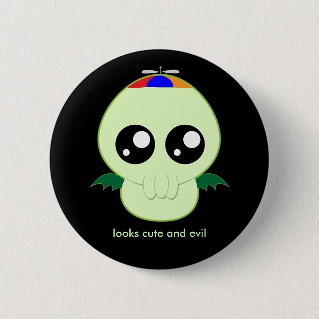 Badge Rond 5 Cm Bébé Cthulhu (Devant)