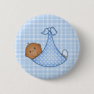 Badge Rond 5 Cm Bébé d'Afro-américain dans la couverture