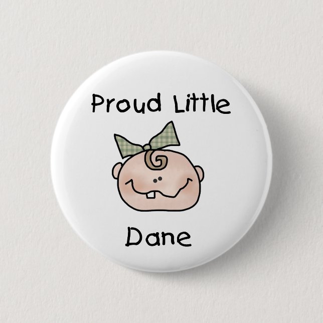 Badge Rond 5 Cm Bébé danois fier de fille (Devant)