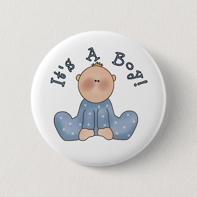 Badge Rond 5 Cm Bébé dans le dormeur c'est un garçon (Devant)