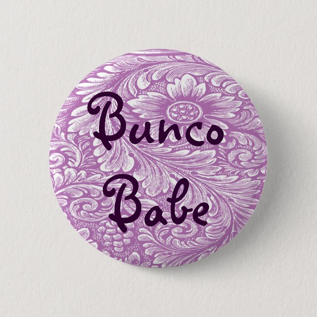 Badge Rond 5 Cm Bébé de Bunco avec le bouton de fleur (Devant)