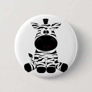 Badge Rond 5 Cm bébé de zèbre pour des enfants