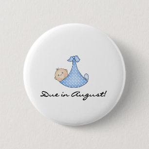 Badge Rond 5 Cm Bébé dû en août