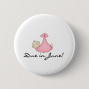 Badge Rond 5 Cm Bébé dû en juin