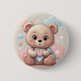 Badge Rond 5 Cm Bébé en peluche adorable - Soft Pastel Design