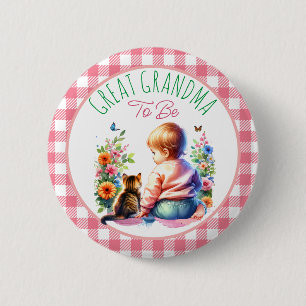 Badge Rond 5 Cm Bébé et chaton Grande grand-mère pour être Baby