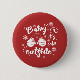 Badge Rond 5 Cm Bébé il fait froid dehors mignonnes mitaines hiver