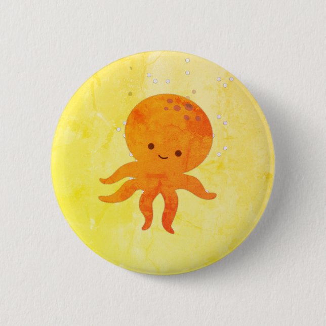Badge Rond 5 Cm Bébé mignon poulpe Cartoon (Devant)