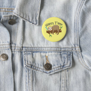Badge Rond 5 Cm Bébé Paresseux
