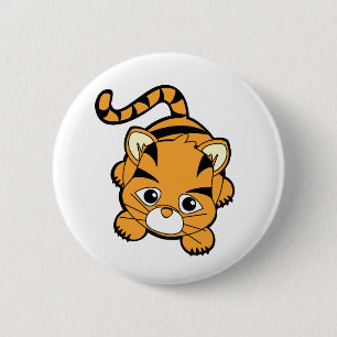 Badge Rond 5 Cm Bébé Tiger Cutie