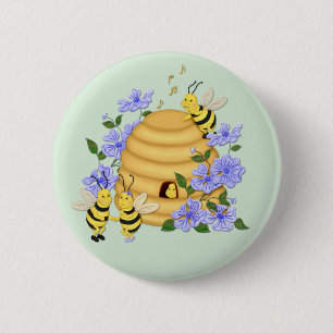 Badge Rond 5 Cm Bee Dance