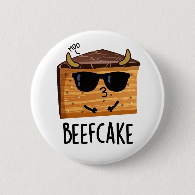 Badge Rond 5 Cm Beefcake Funny Cake Pun (Devant)