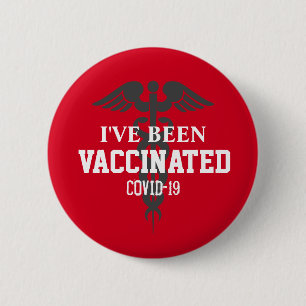 Badge Rond 5 Cm Been Vaccinated Covid 19 Vaccine Red