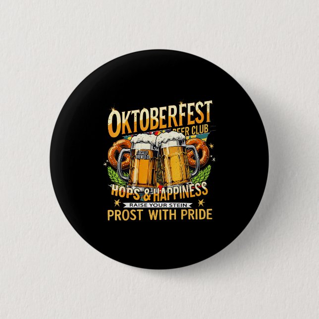 Badge Rond 5 Cm Beer Club Prost With Pride Gift Drinking Team  (Devant)