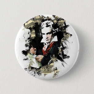 Badge Rond 5 Cm Beethoven