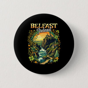 Badge Rond 5 Cm Belfast Irlande Voyage de vacances Voyage irlandai