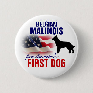 Badge Rond 5 Cm Belge Malinois pour le premier chien