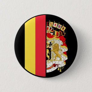 Badge Rond 5 Cm Belgique Drapeau et blason Patriotique