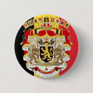 Badge Rond 5 Cm Belgium Flag & COA