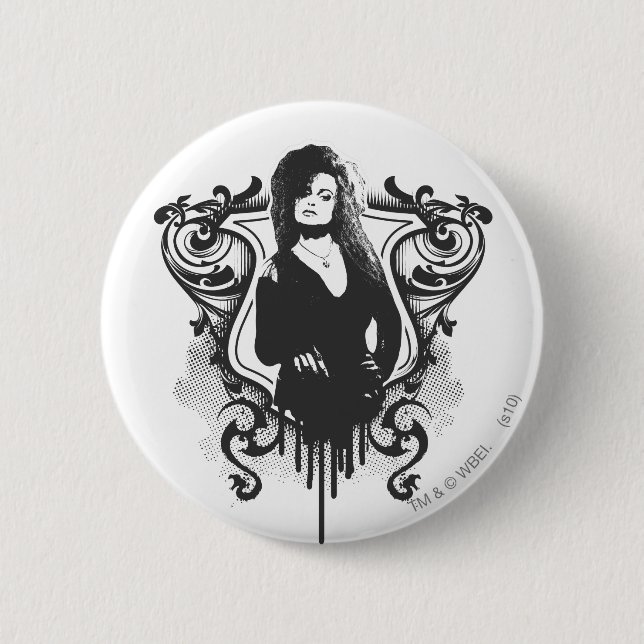 Badge Rond 5 Cm Bellatrix Lestrange Dark Arts Design (Devant)