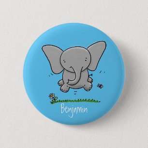 Badge Rond 5 Cm Belle adorable dessin d'éléphant bébé