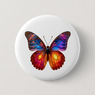 Badge Rond 5 Cm Belle Art de Papillon