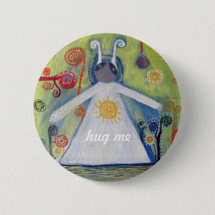 Badge Rond 5 Cm Belle Art Drawong, Amour