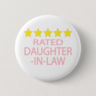 Badge Rond 5 Cm Belle-fille cinq étoiles