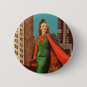 Badge Rond 5 Cm belle fille uptown des années 1940