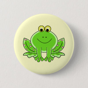 Badge Rond 5 Cm Belle grenouille