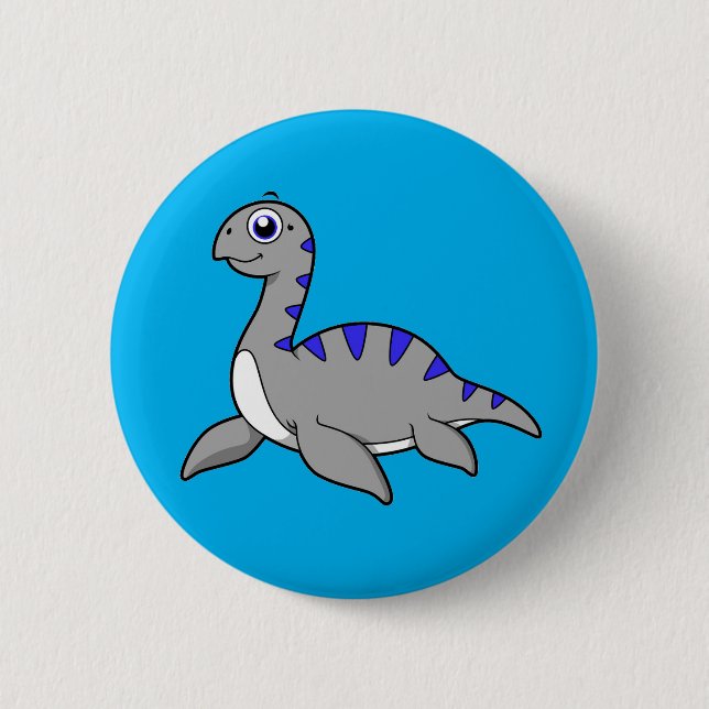Badge Rond 5 Cm Belle Illustration D'Un Monstre Loch Ness. (Devant)
