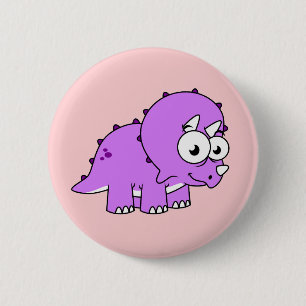 Badge Rond 5 Cm Belle Illustration D'Un Tricératops.
