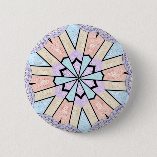 Badge Rond 5 Cm Belle Impression Géométrique Pastel Extraordinaire (Devant)