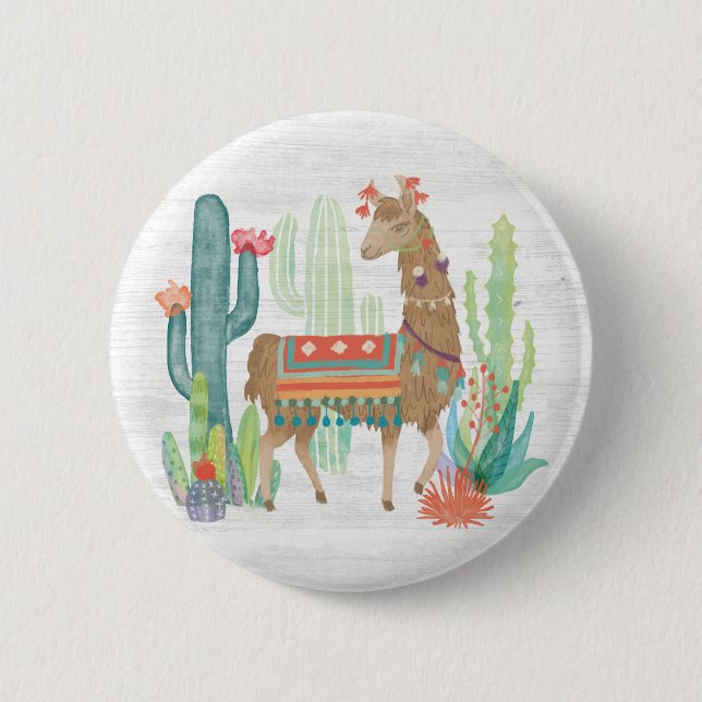 Badge Rond 5 Cm Belle Llamas III (Devant)