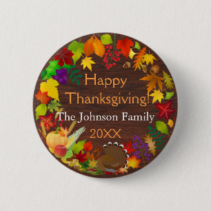Badge Rond 5 Cm Belle récolte de Thanksgiving