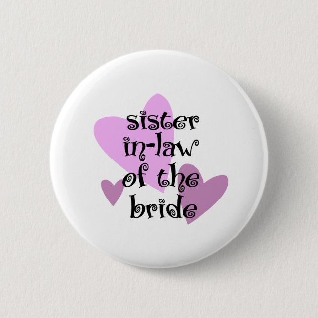 Badge Rond 5 Cm Belle-soeur de la jeune mariée (Devant)