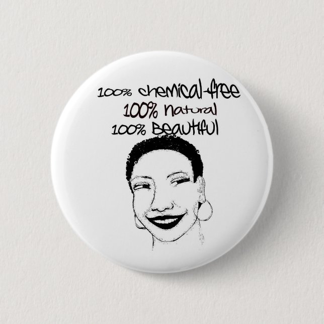 Badge Rond 5 Cm Belle TWA naturelle (Devant)
