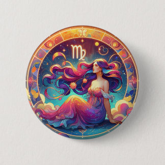 Badge Rond 5 Cm Belle Vierge | Horoscope