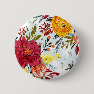 Badge Rond 5 Cm Belles Roses