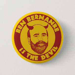 Badge Rond 5 Cm Ben Bernanke est le bouton de diable