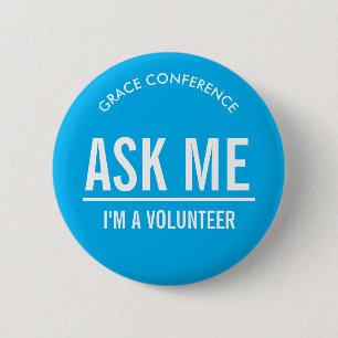 Badge Rond 5 Cm Bénévoles de Blue Ask Me